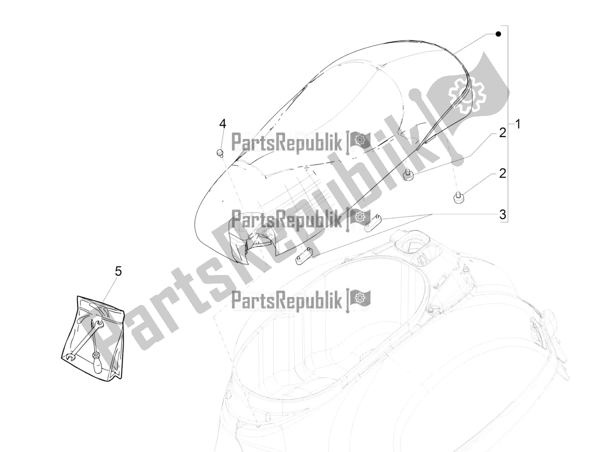 Tutte le parti per il Sella / Sedili del Vespa GTV 300 HPE SEI Giorni IE ABS USA 2020