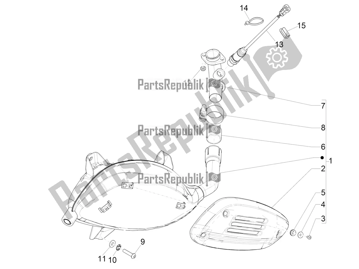 Toutes les pièces pour le Silencieux du Vespa GTV 300 HPE SEI Giorni IE ABS USA 2020