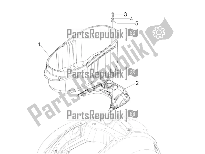 Todas las partes para Carcasa Del Casco - Debajo Del Sillín de Vespa GTV 300 HPE SEI Giorni IE ABS USA 2021