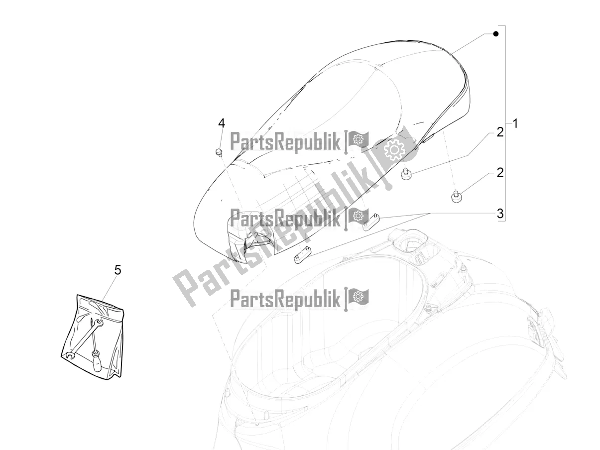 Toutes les pièces pour le Selle / Sièges du Vespa GTV 300 HPE SEI Giorni IE ABS USA 2022