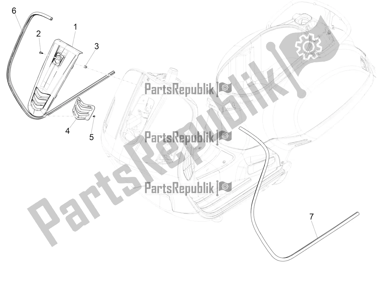 Toutes les pièces pour le Bouclier Avant du Vespa GTV 300 SEI Giorni IE ABS 2017