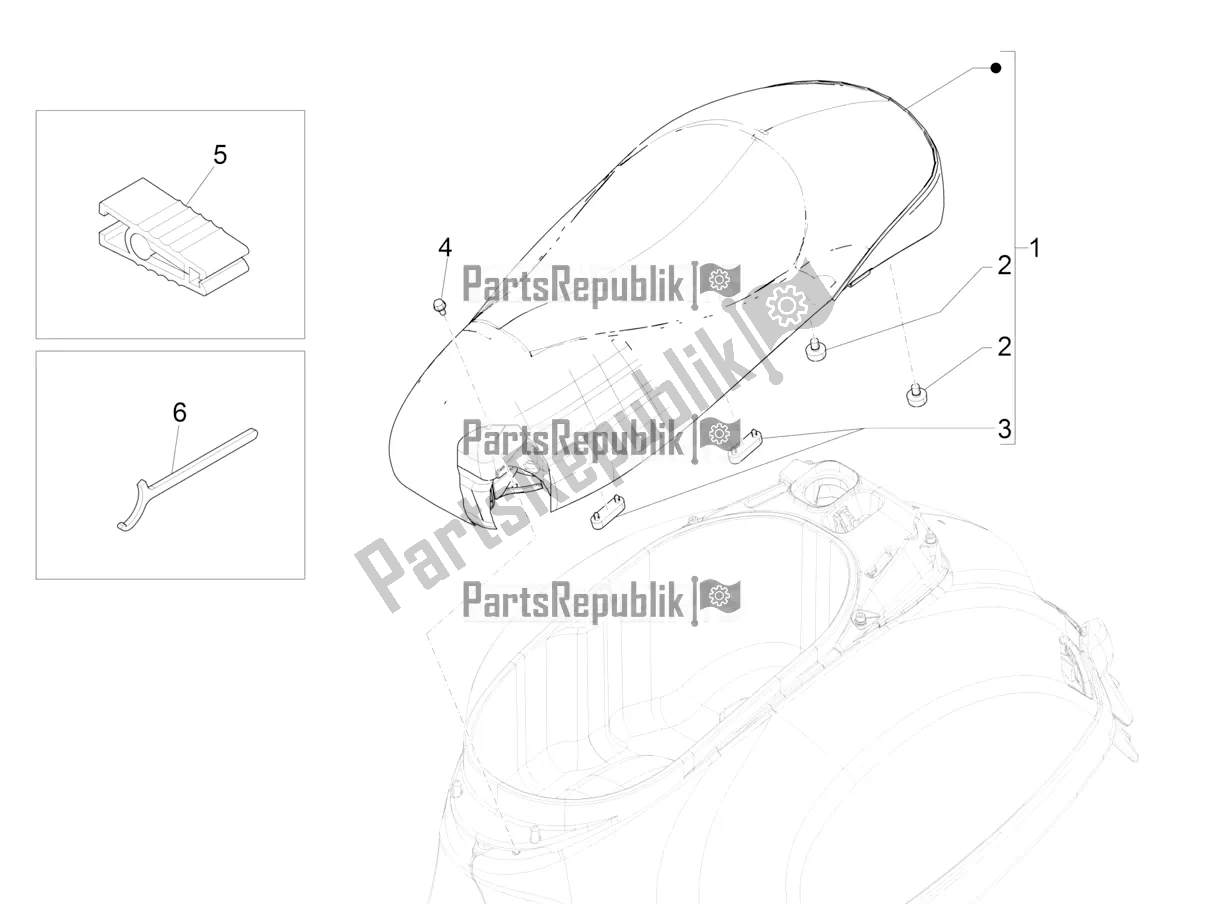 Tutte le parti per il Sella / Sedili del Vespa GTV 300 SEI Giorni IE ABS 2017