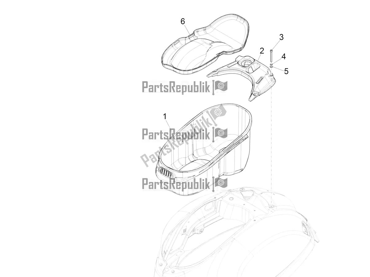 Toutes les pièces pour le Logement De Casque - Sous La Selle du Vespa GTV 300 Seigiorni Apac 2021