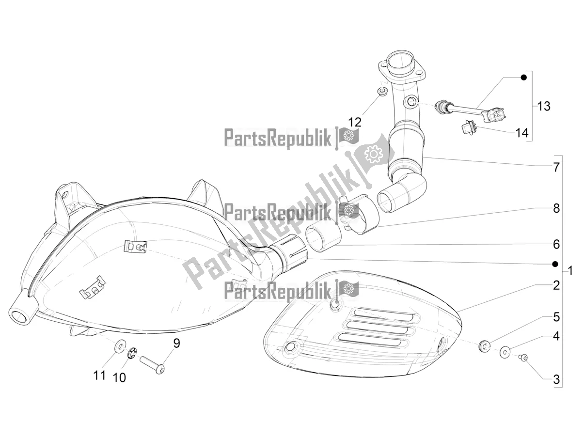 Tutte le parti per il Silenziatore del Vespa GTV 300 Seigiorni Apac 2021