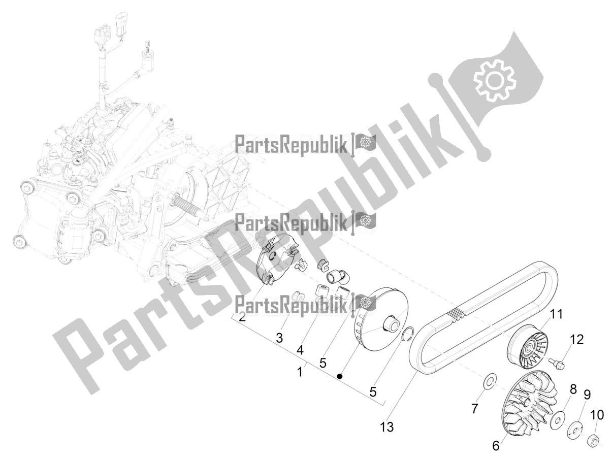 Toutes les pièces pour le Poulie Motrice du Vespa GTV 300 Seigiorni Apac 2022