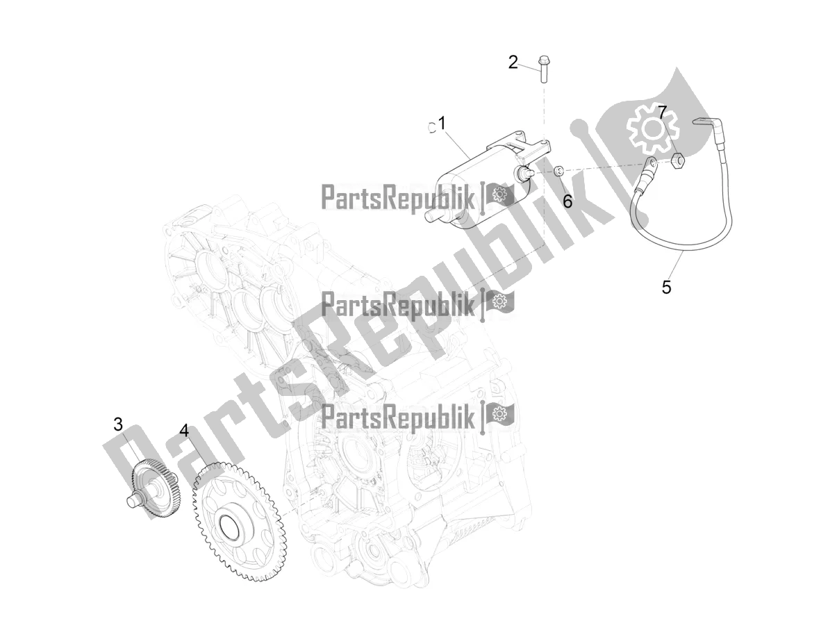 All parts for the Stater - Electric Starter of the Vespa GTV 300 Seigiorni Apac 2022