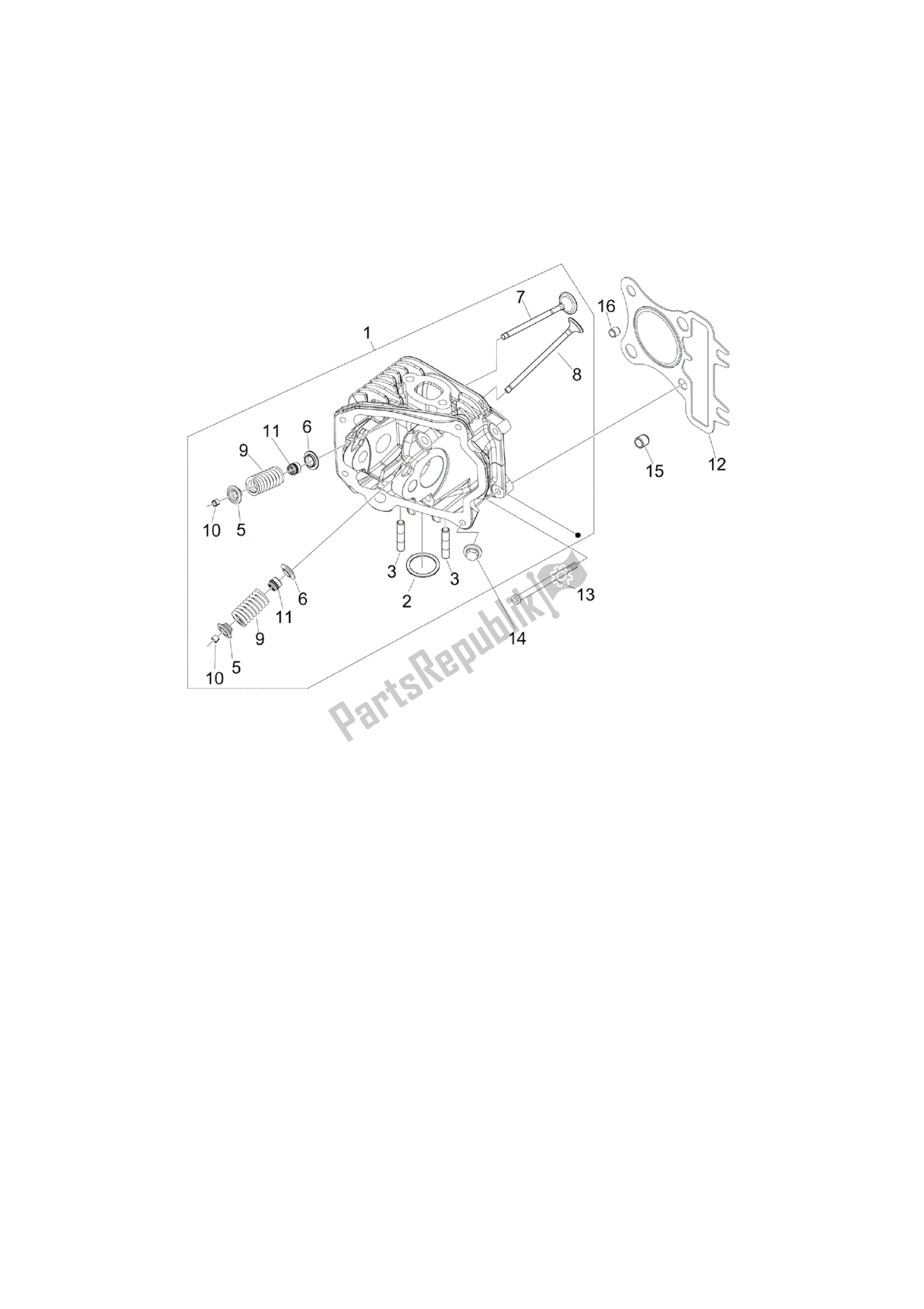 Todas as partes de Grupo Culata - Valvula do Vespa LX 125 2005 - 2006