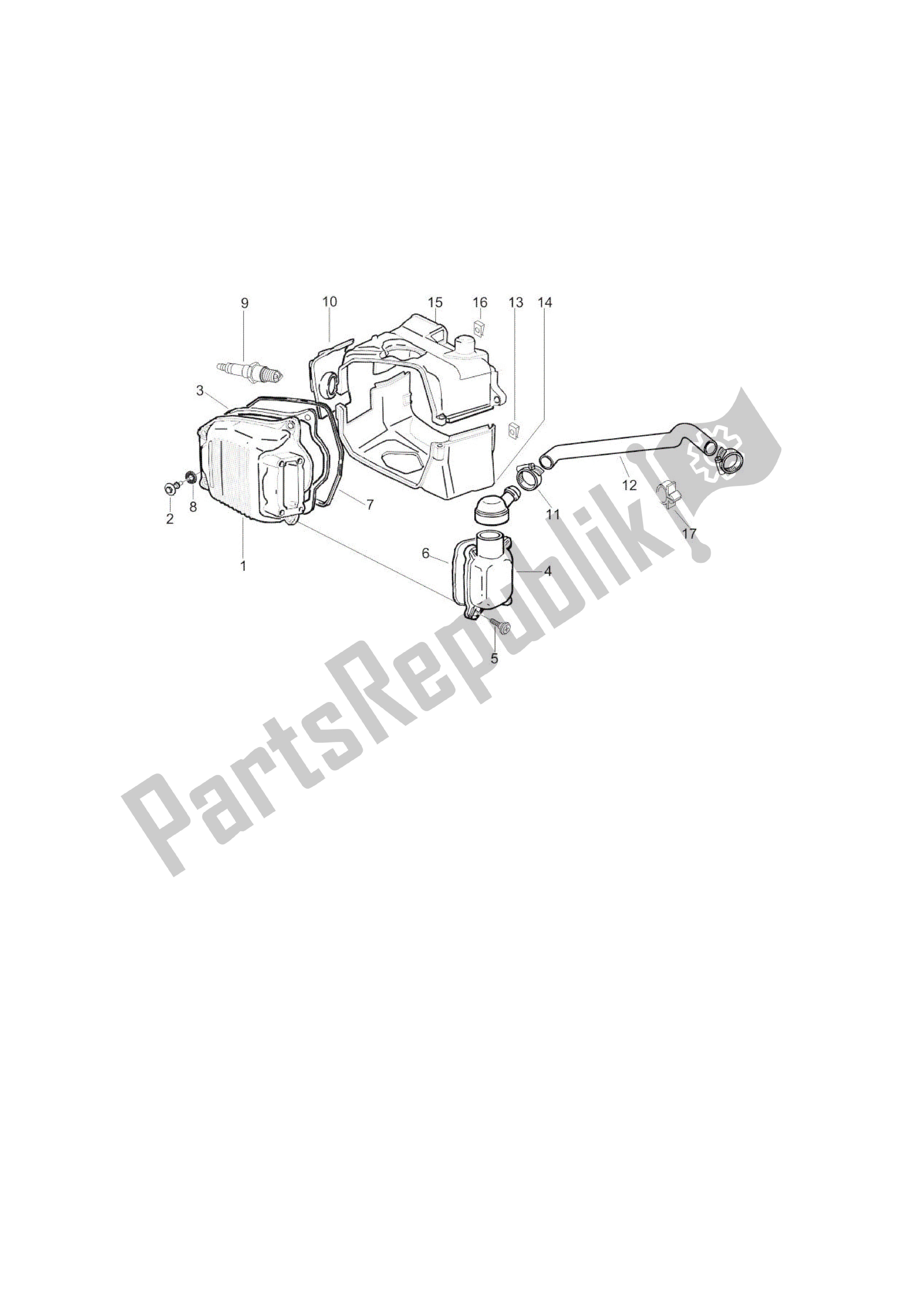 Tutte le parti per il Tapa Culata del Vespa LX 125 2005 - 2006