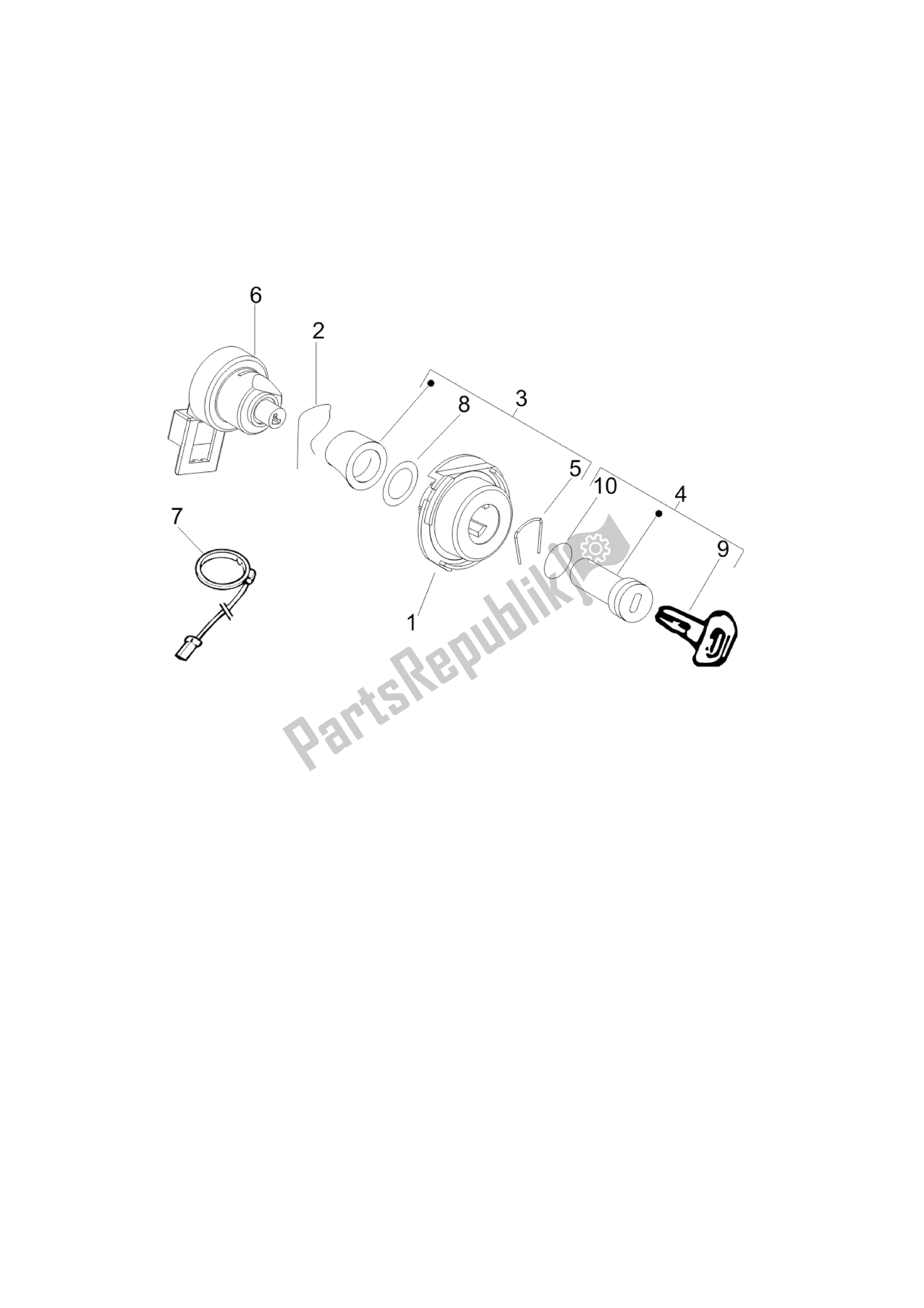 Toutes les pièces pour le Cerraduras du Vespa LX 125 2005 - 2006