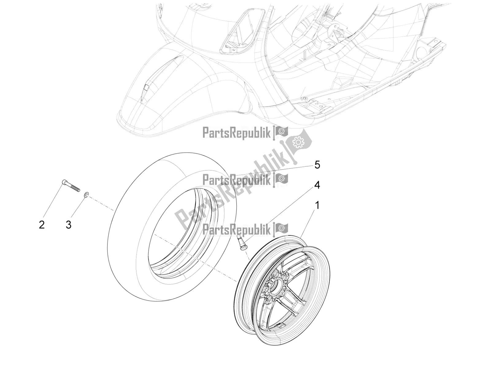 Tutte le parti per il Ruota Anteriore del Vespa LX 125 4T 3V IE 2016