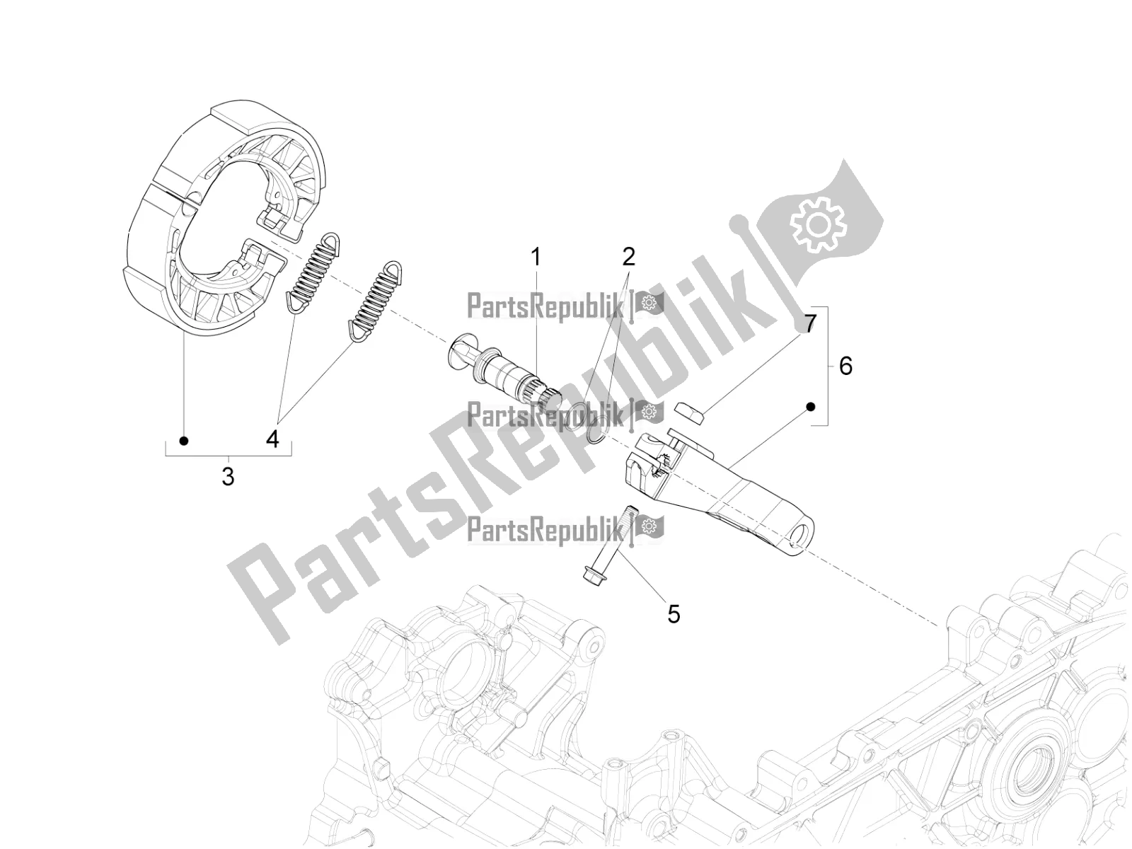 All parts for the Rear Brake - Brake Jaw of the Vespa LX 125 4T 3V IE 2016