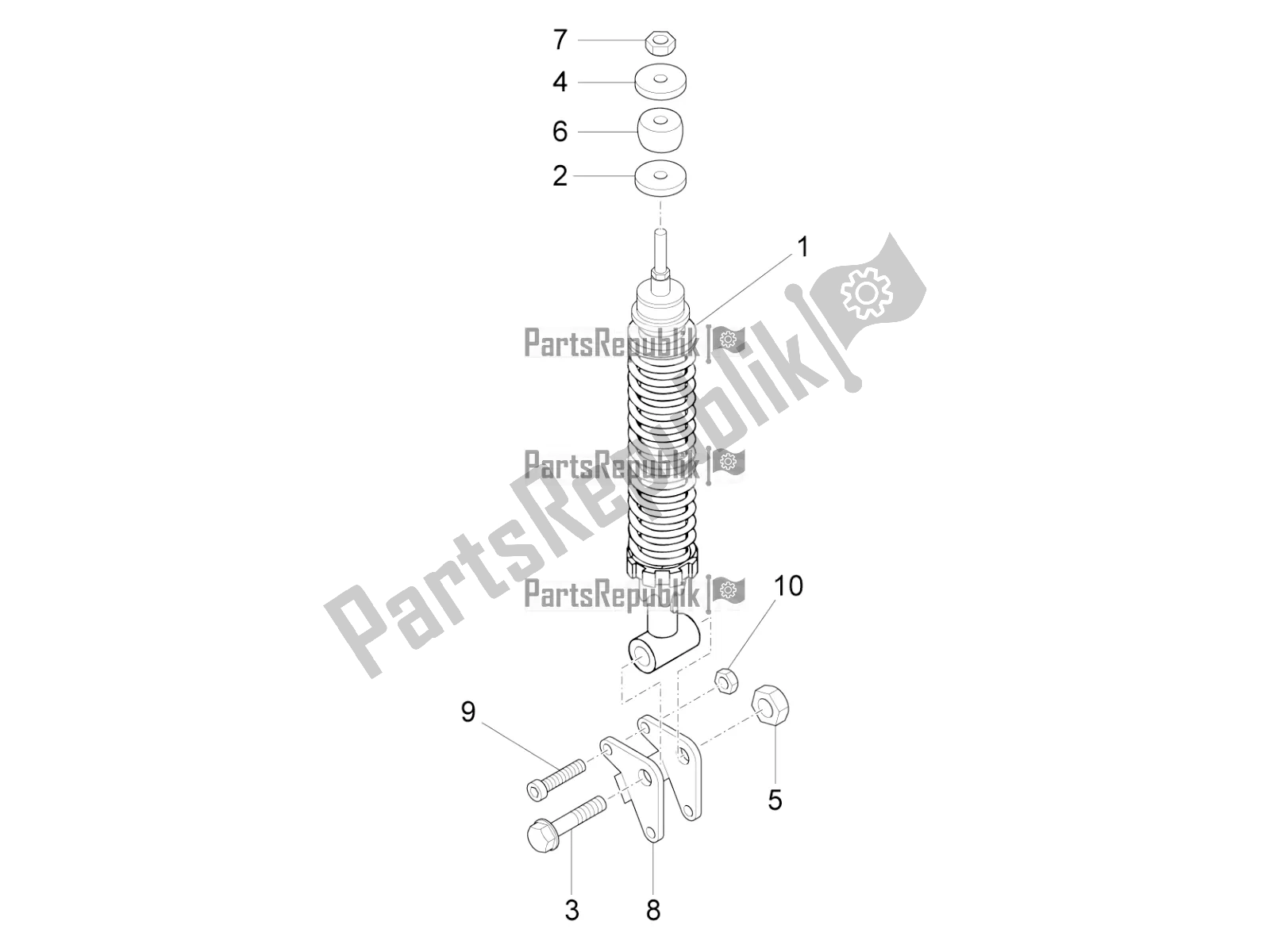 Toutes les pièces pour le Suspension Arrière - Amortisseur / S du Vespa LX 125 4T 3V IE 2016