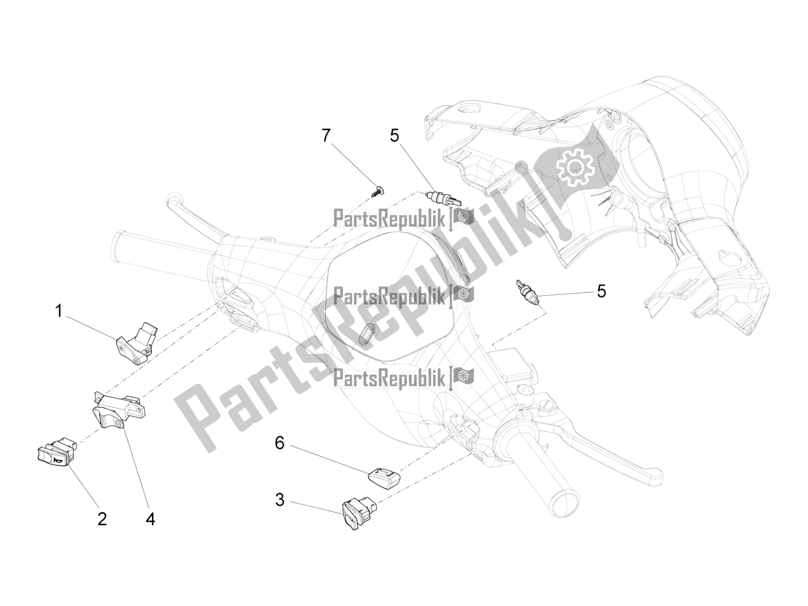 Toutes les pièces pour le Sélecteurs - Interrupteurs - Boutons du Vespa LX 125 4T 3V IE 2016