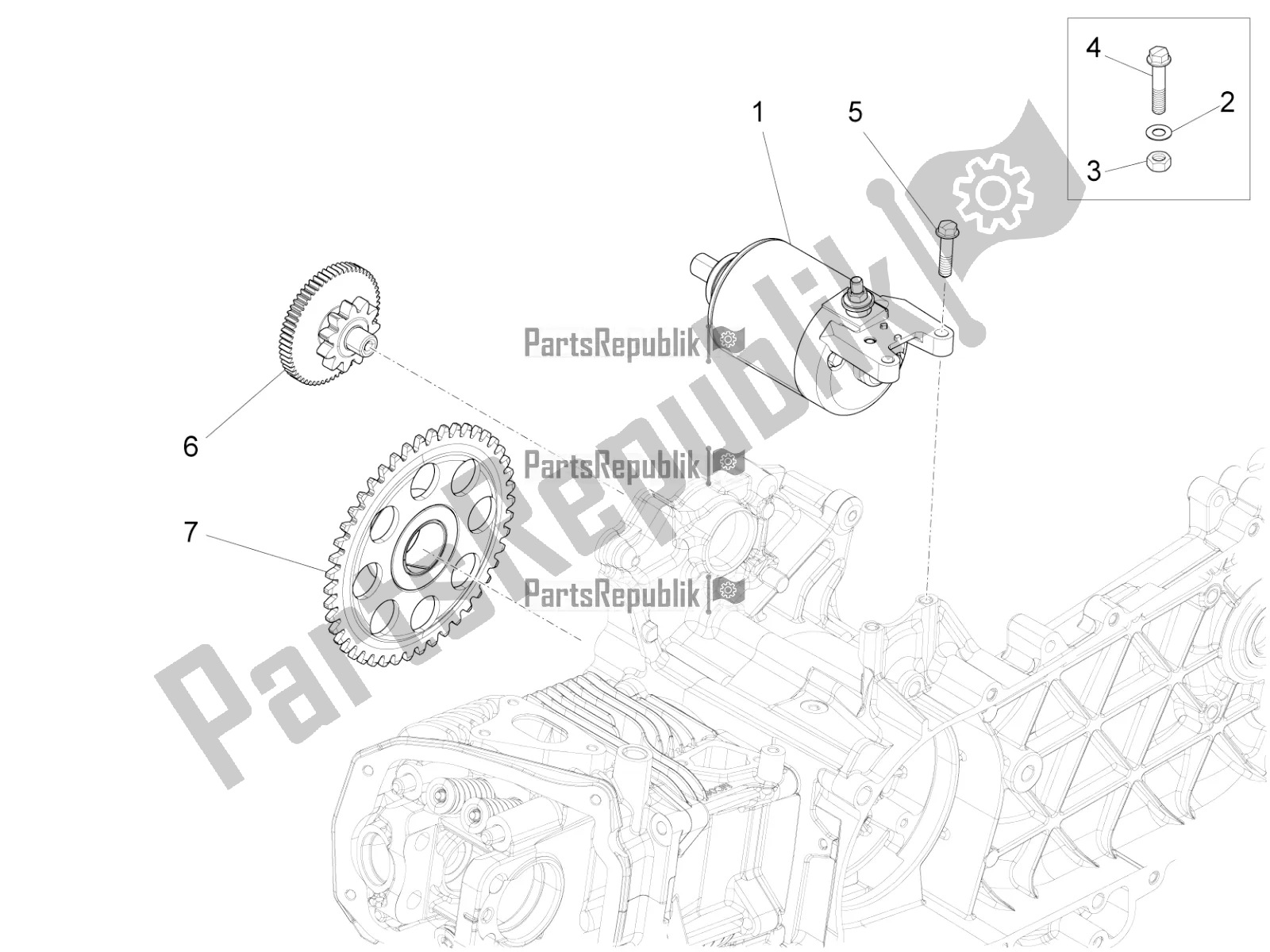 Toutes les pièces pour le Stater - Démarreur électrique du Vespa LX 125 4T 3V IE 2016