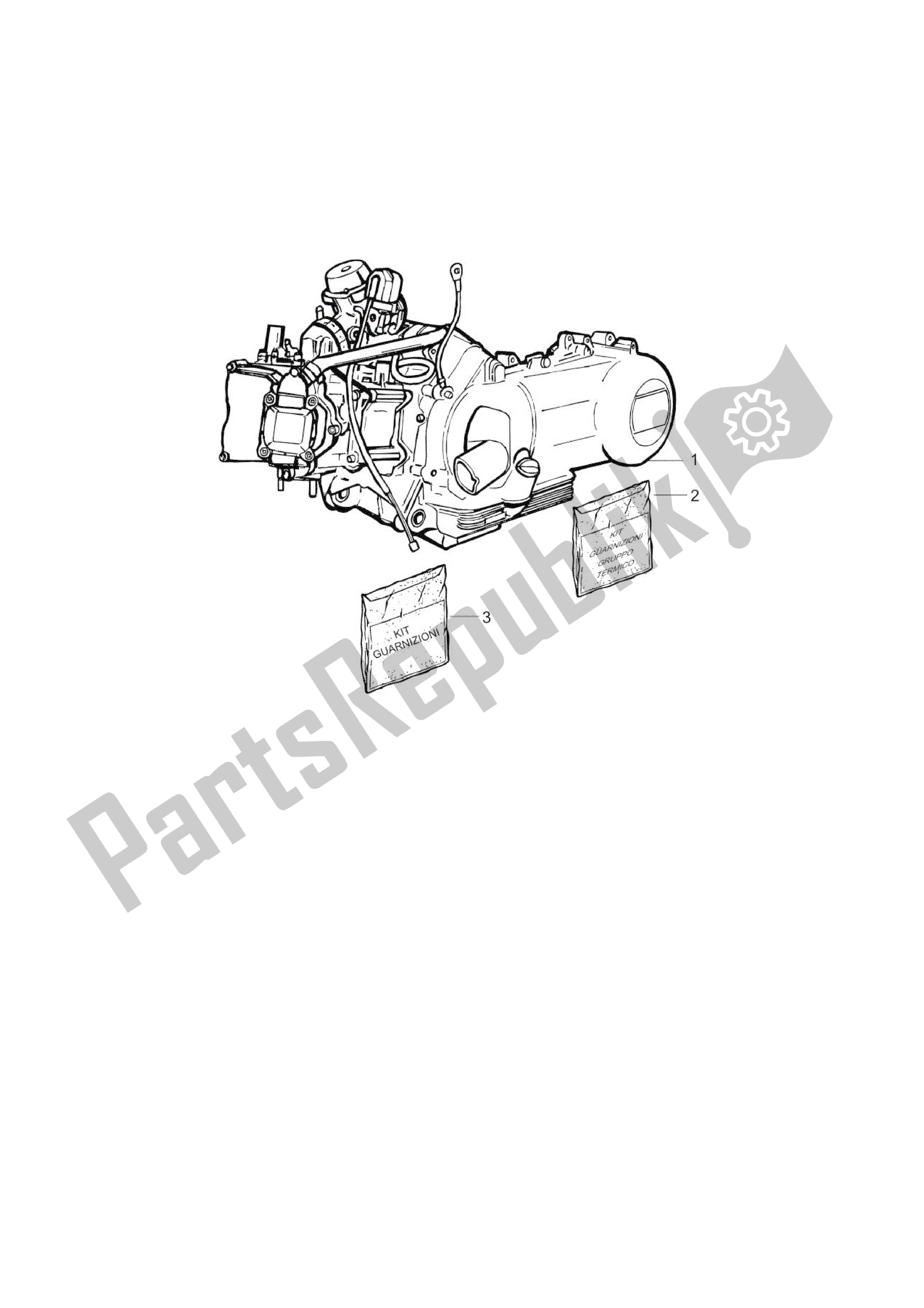 Alle onderdelen voor de Motor Completo van de Vespa LX 125 2005 - 2006