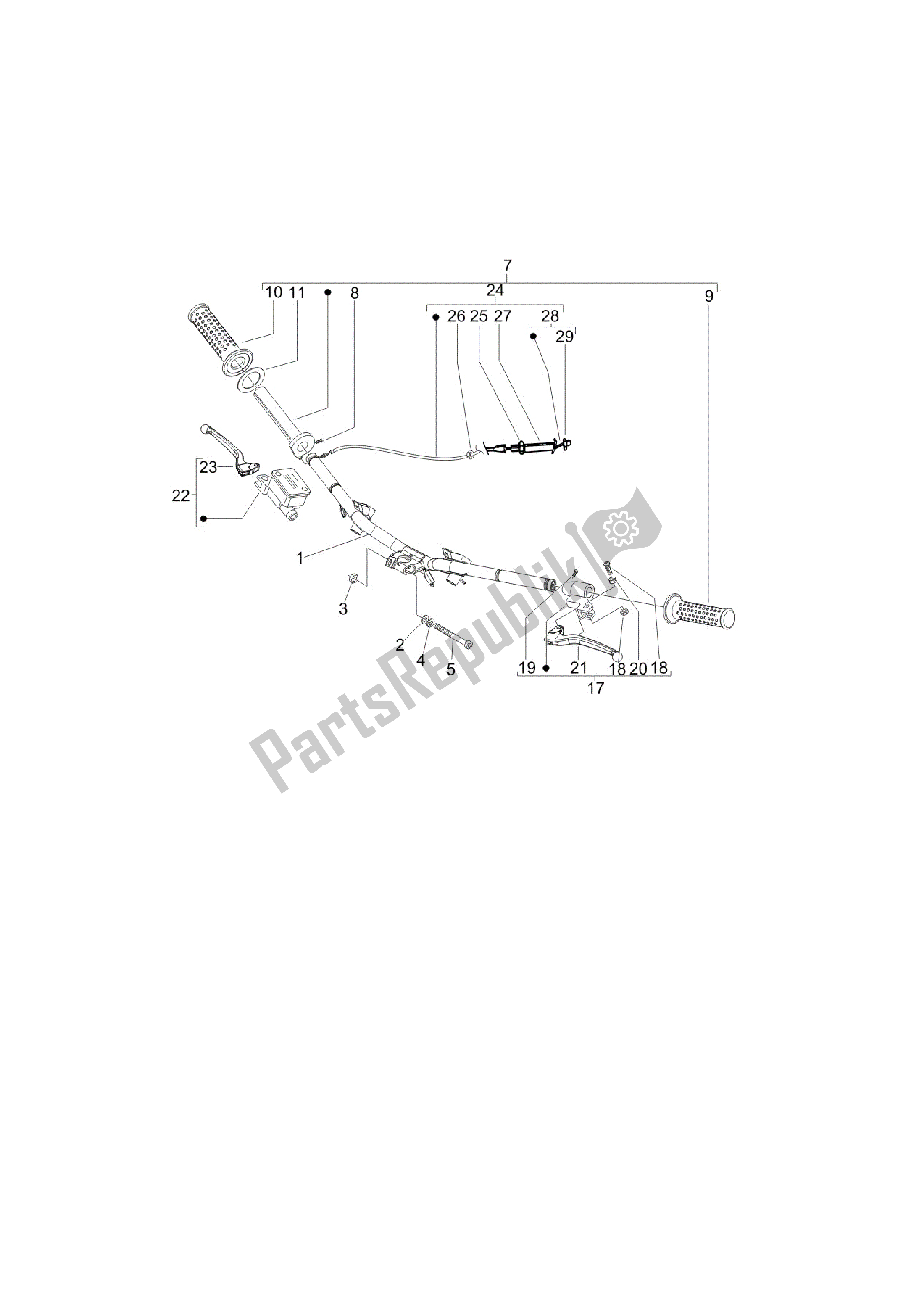 Toutes les pièces pour le Manillar - Bomba Freno du Vespa LX 125 2005 - 2006