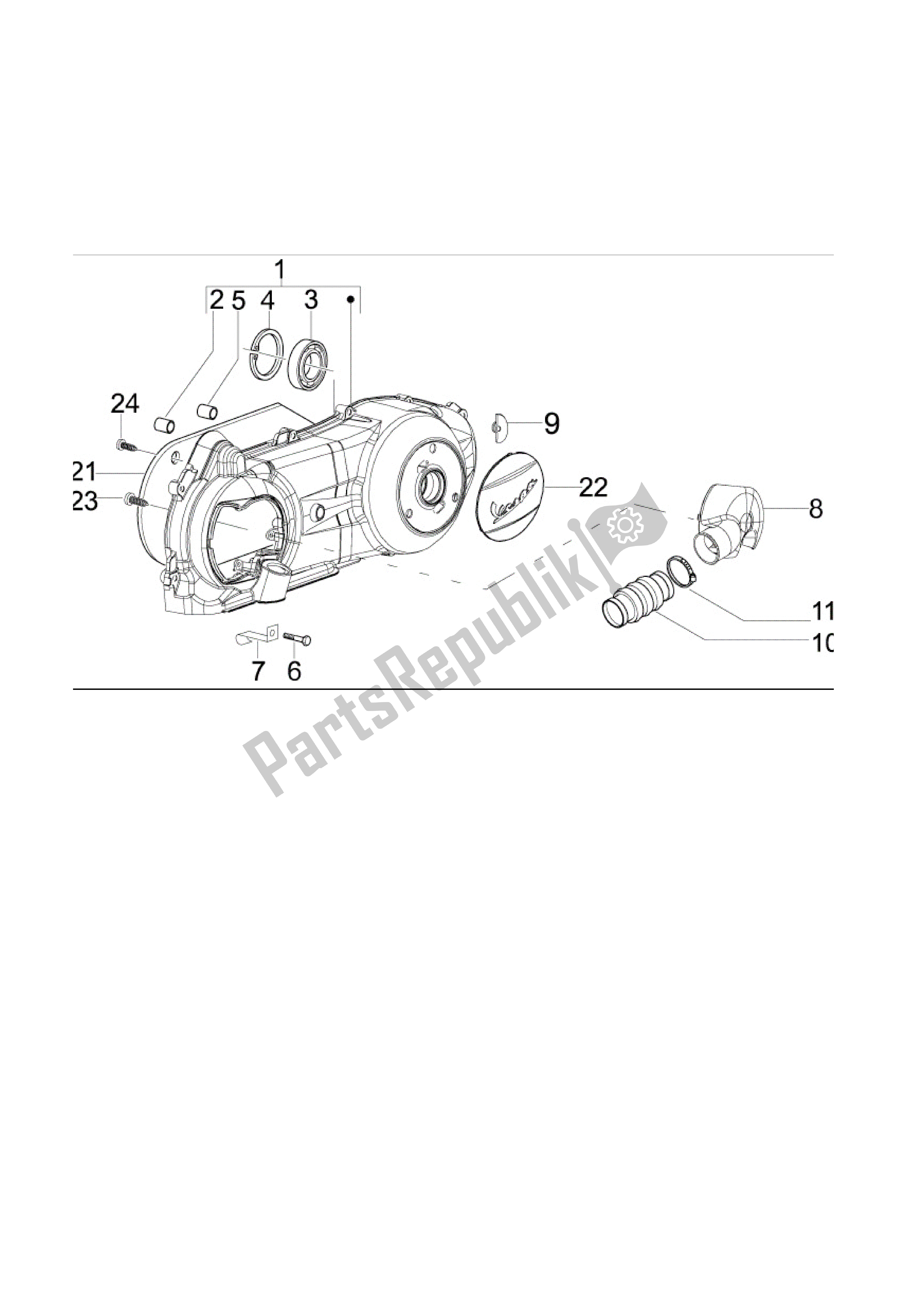 Toutes les pièces pour le Tapa Cárter - Refrigeracion Cárter du Vespa LX 125 2010