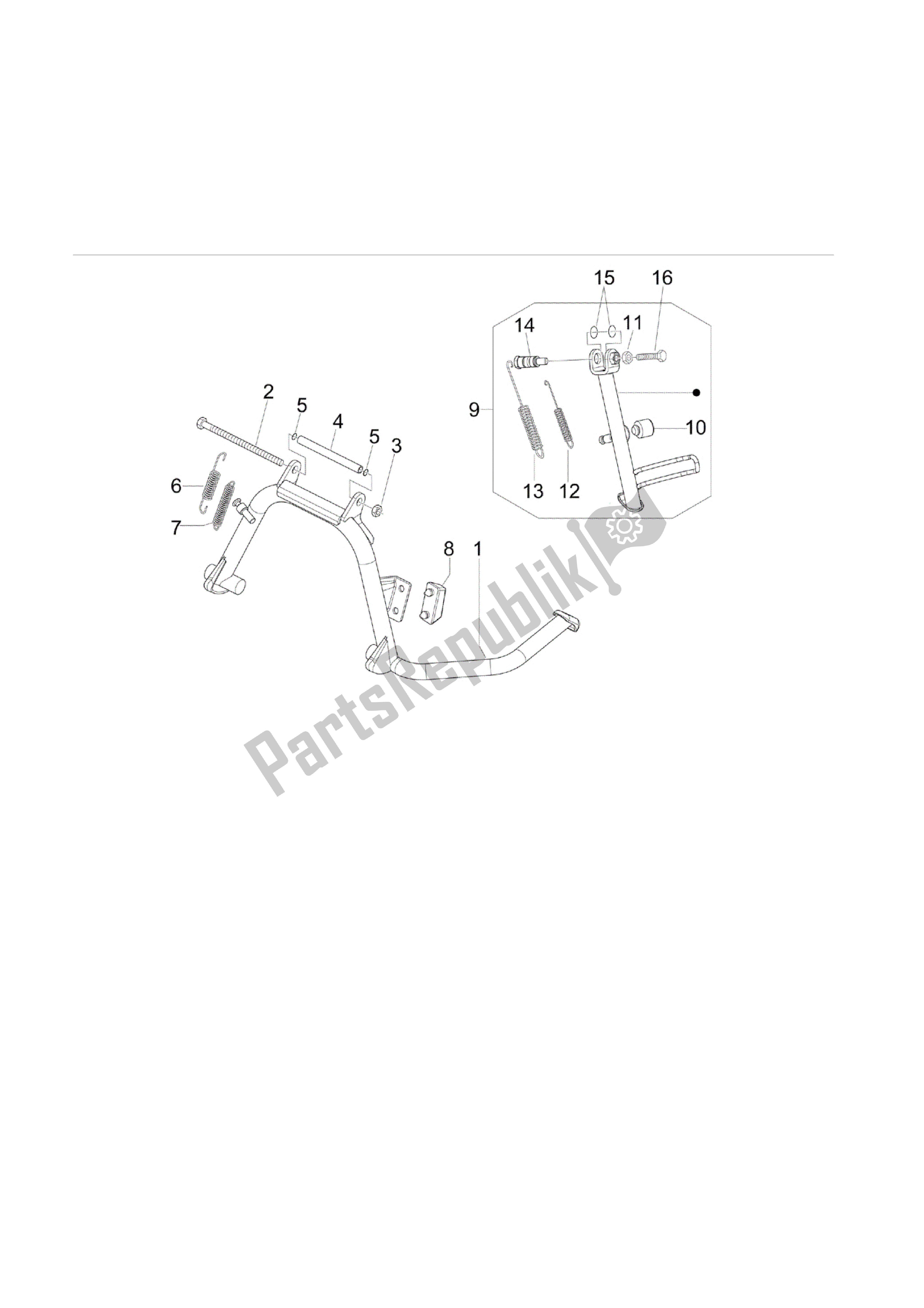 Toutes les pièces pour le Caballete / S du Vespa LX 125 2010