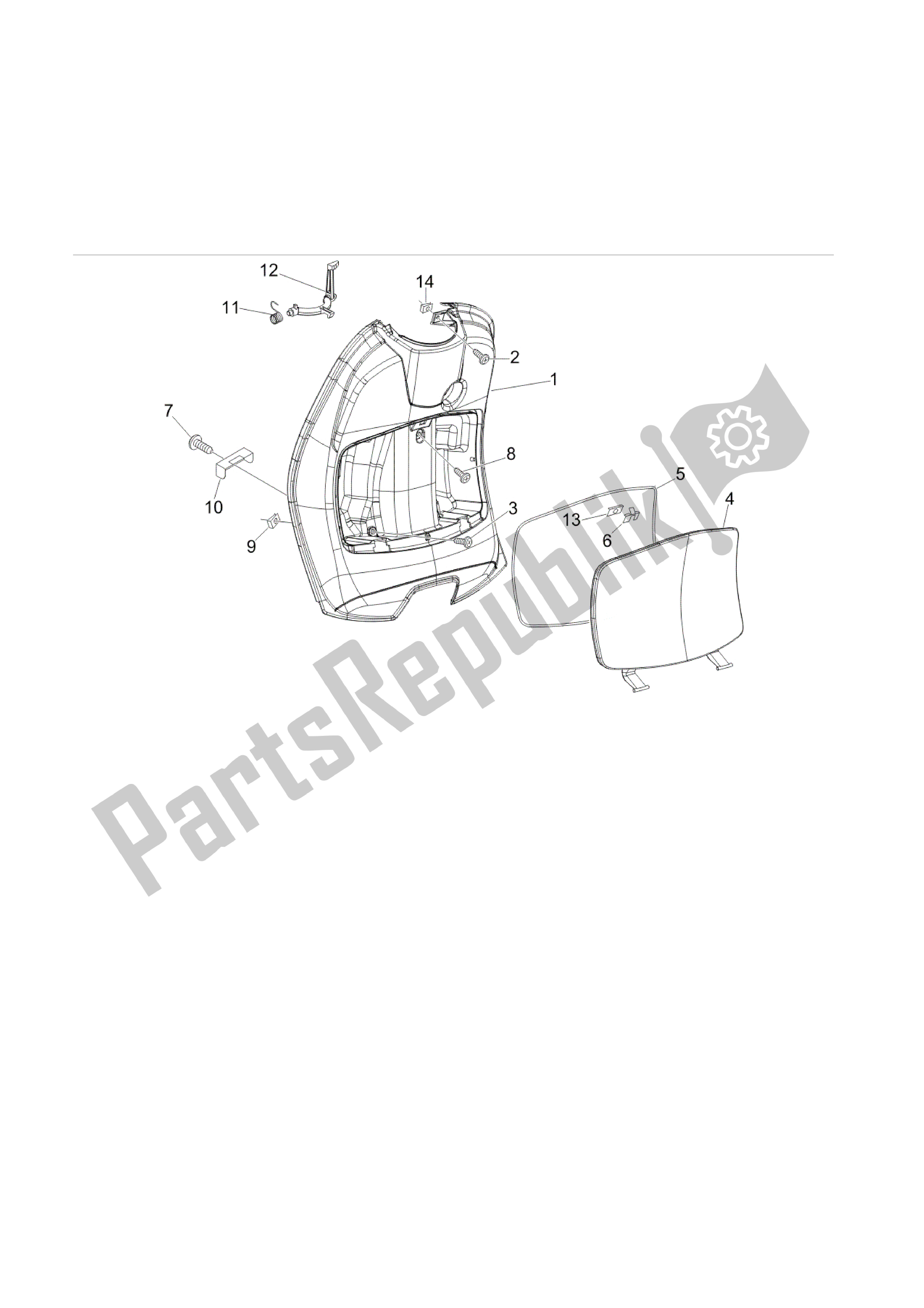 Toutes les pièces pour le Maletero Delantero - Contraescudo du Vespa LX 125 2010