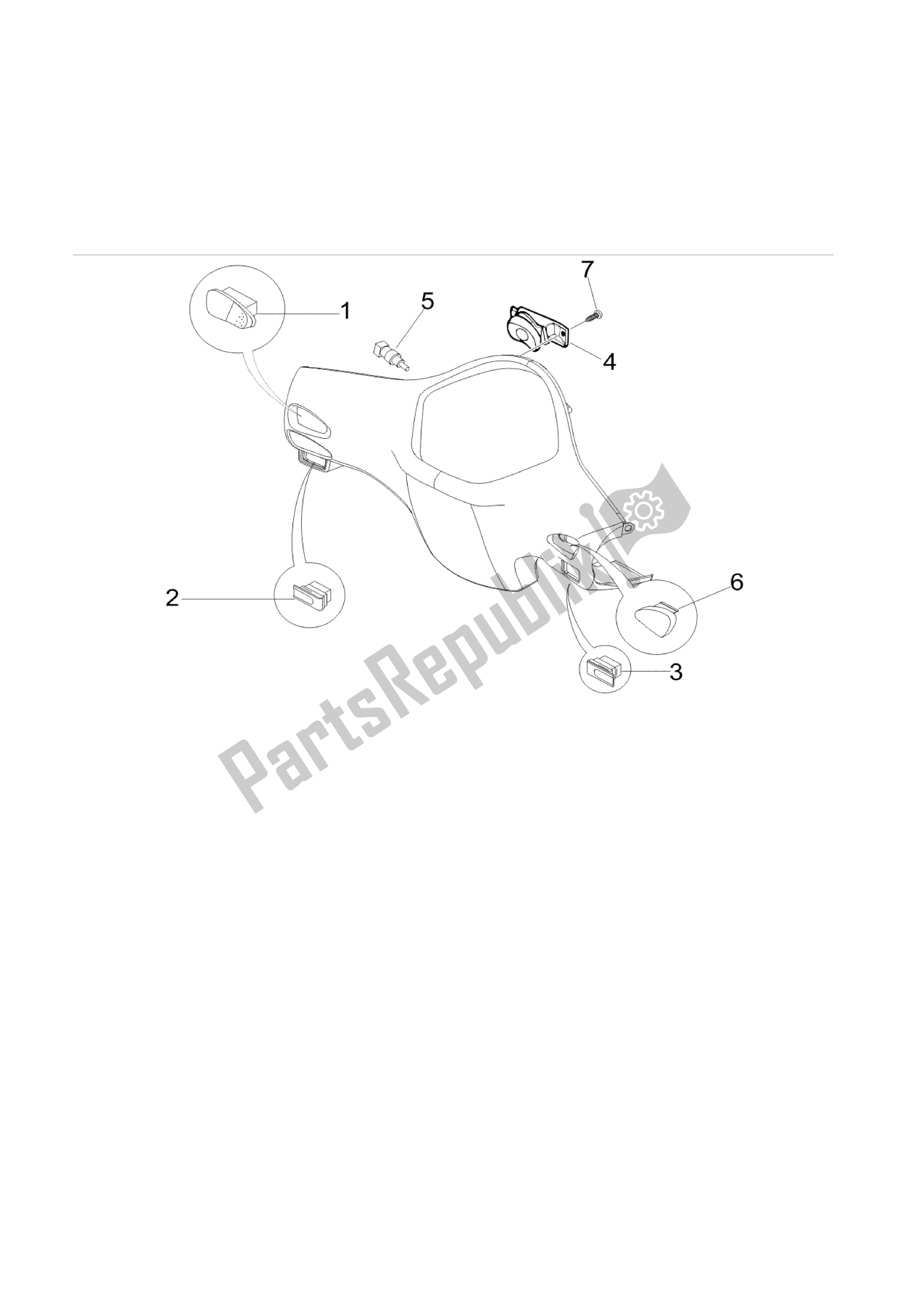 Toutes les pièces pour le Conmutadores - Conmutadores - Pulsadores - Interruptores du Vespa LX 125 2010