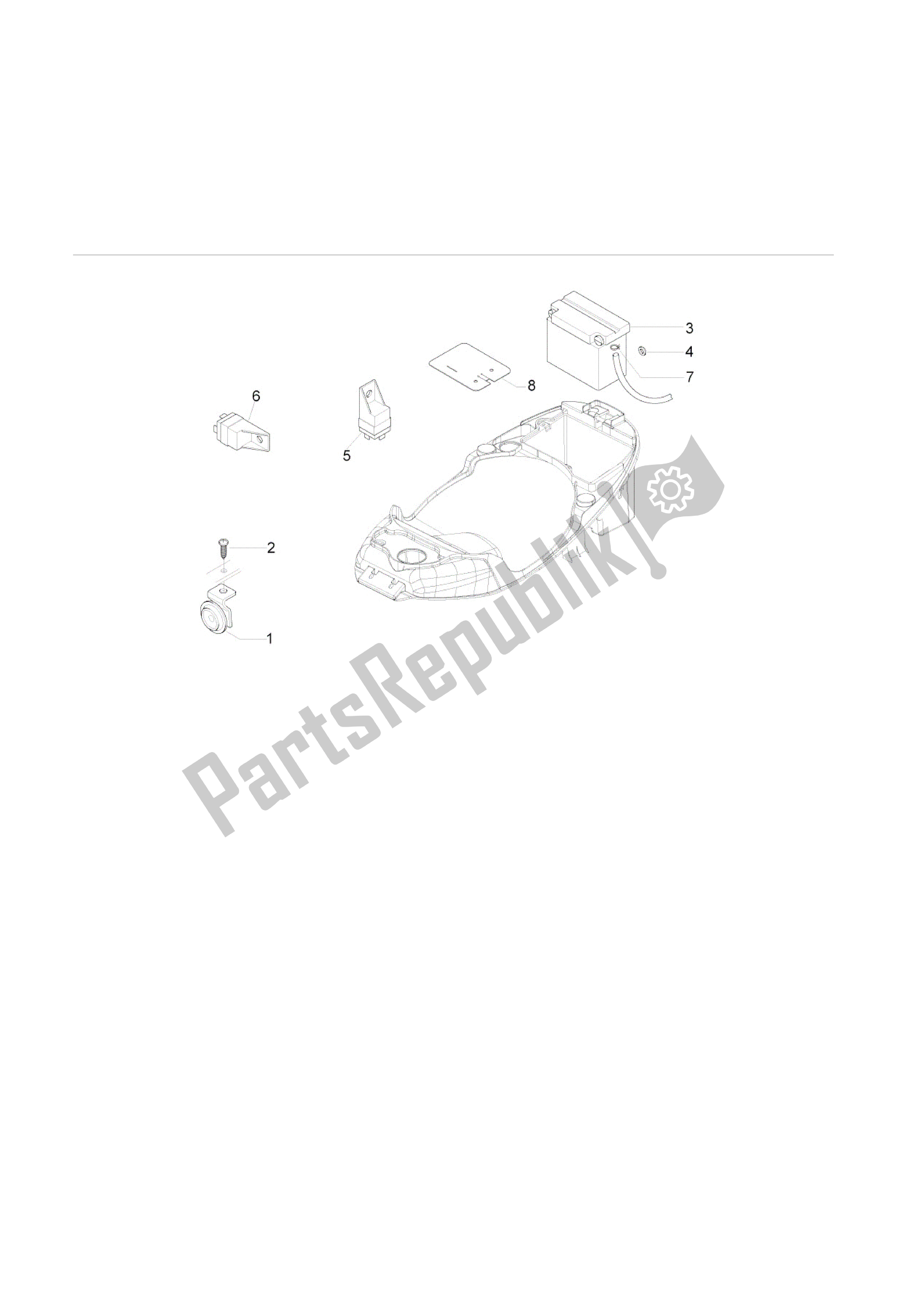 All parts for the Telerruptores - Bateria - Claxon of the Vespa LX 125 2010