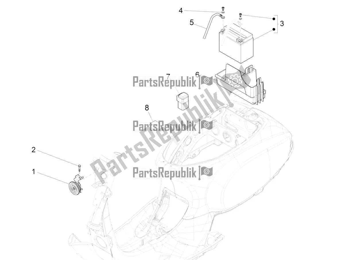 Todas las partes para Interruptores De Control Remoto - Batería - Bocina de Vespa LX 125 Iget 2017