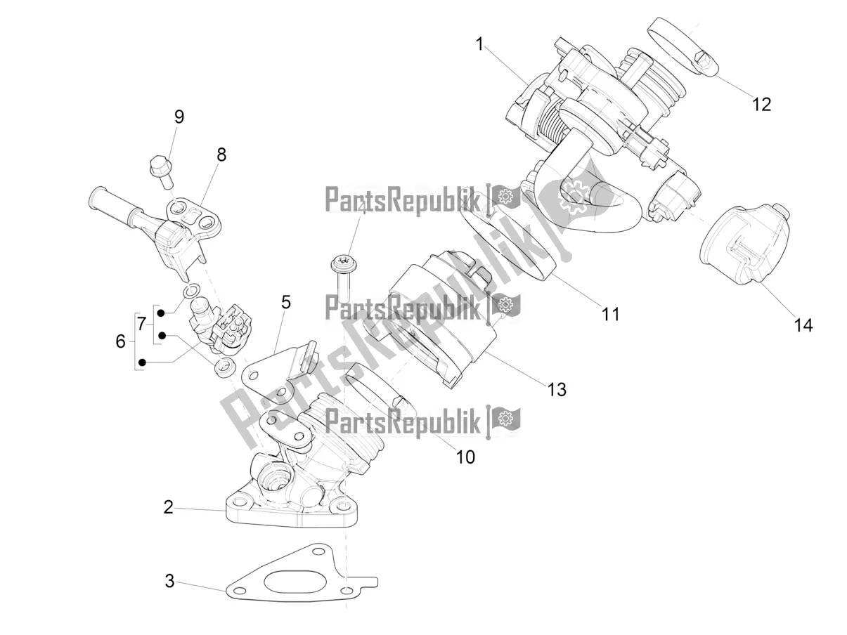 Todas as partes de Throttle Body - Injector - Induction Joint do Vespa LX 125 Iget 2017