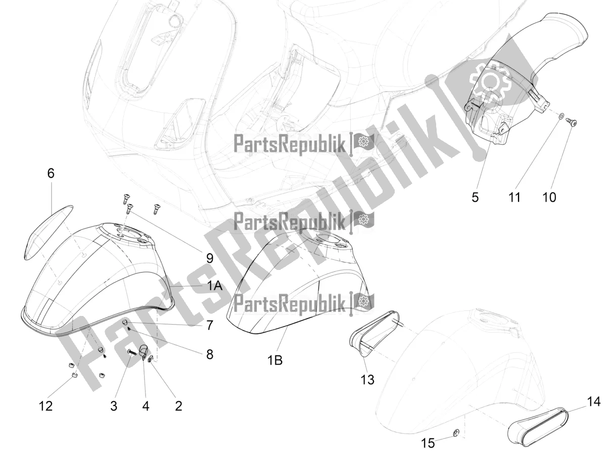 Toutes les pièces pour le Logement De Roue - Garde-boue du Vespa LX 125 Iget 2017