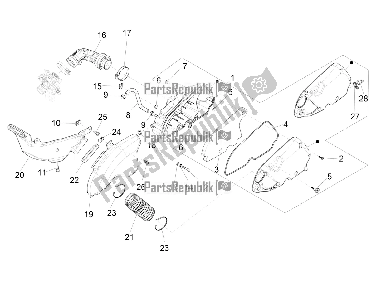 Toutes les pièces pour le Filtre à Air du Vespa LX 125 Iget 2018