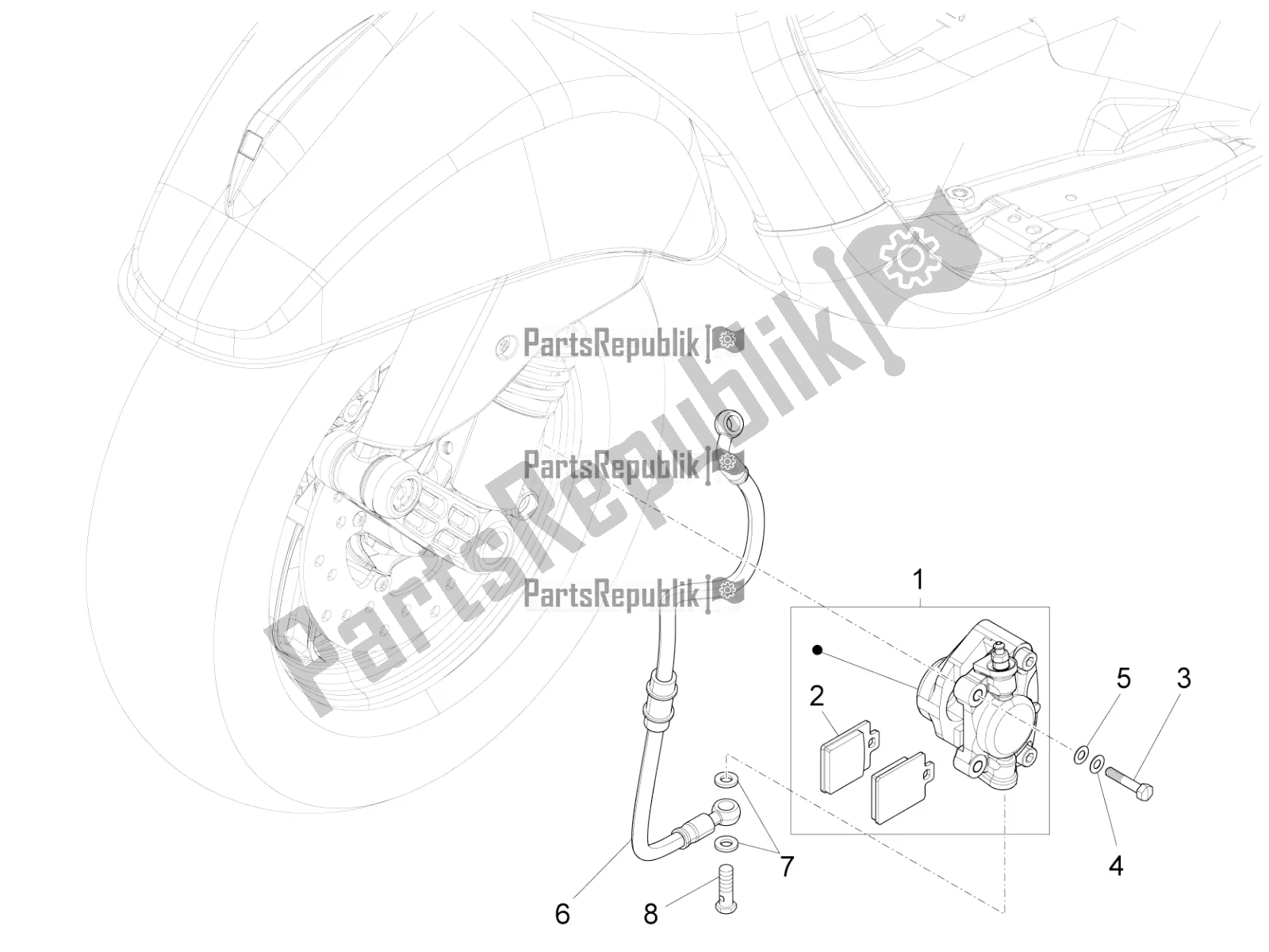 Toutes les pièces pour le Tuyaux De Freins - étriers du Vespa LX 125 Iget 2018