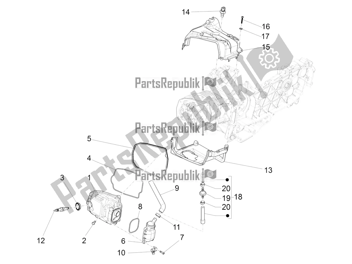 Toutes les pièces pour le Le Couvre-culasse du Vespa LX 125 Iget 2018