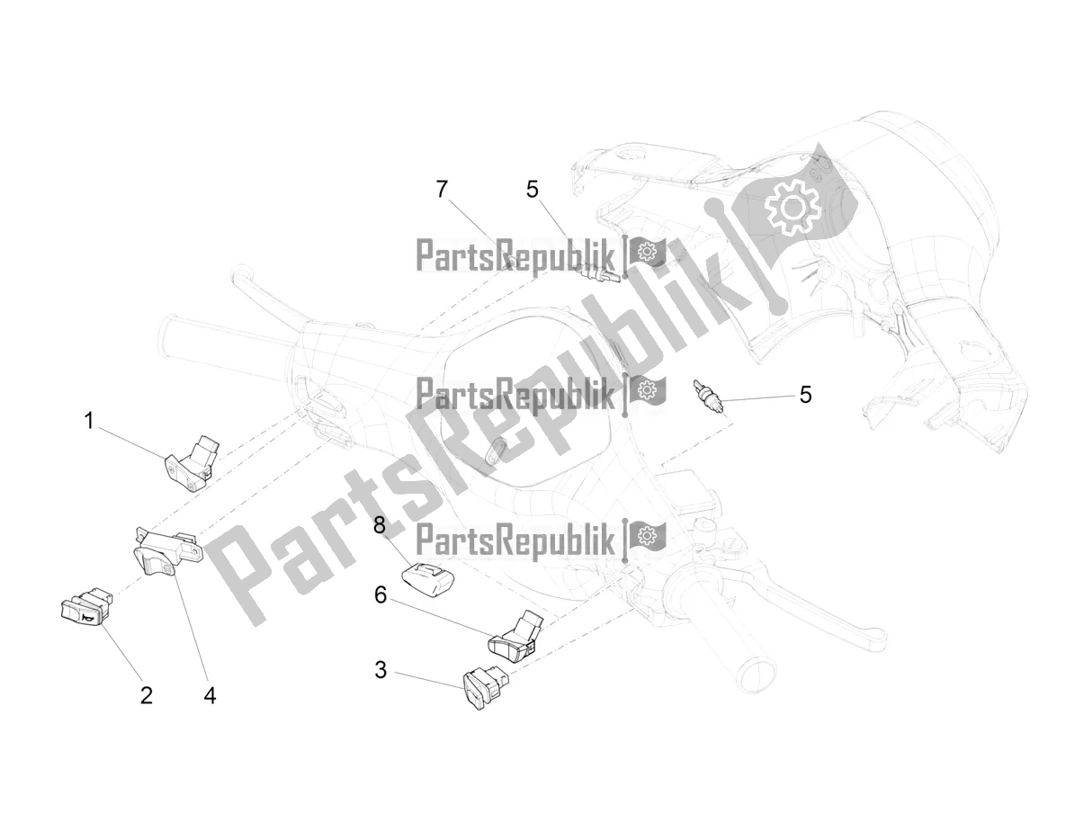 All parts for the Selectors - Switches - Buttons of the Vespa LX 125 Iget 2018