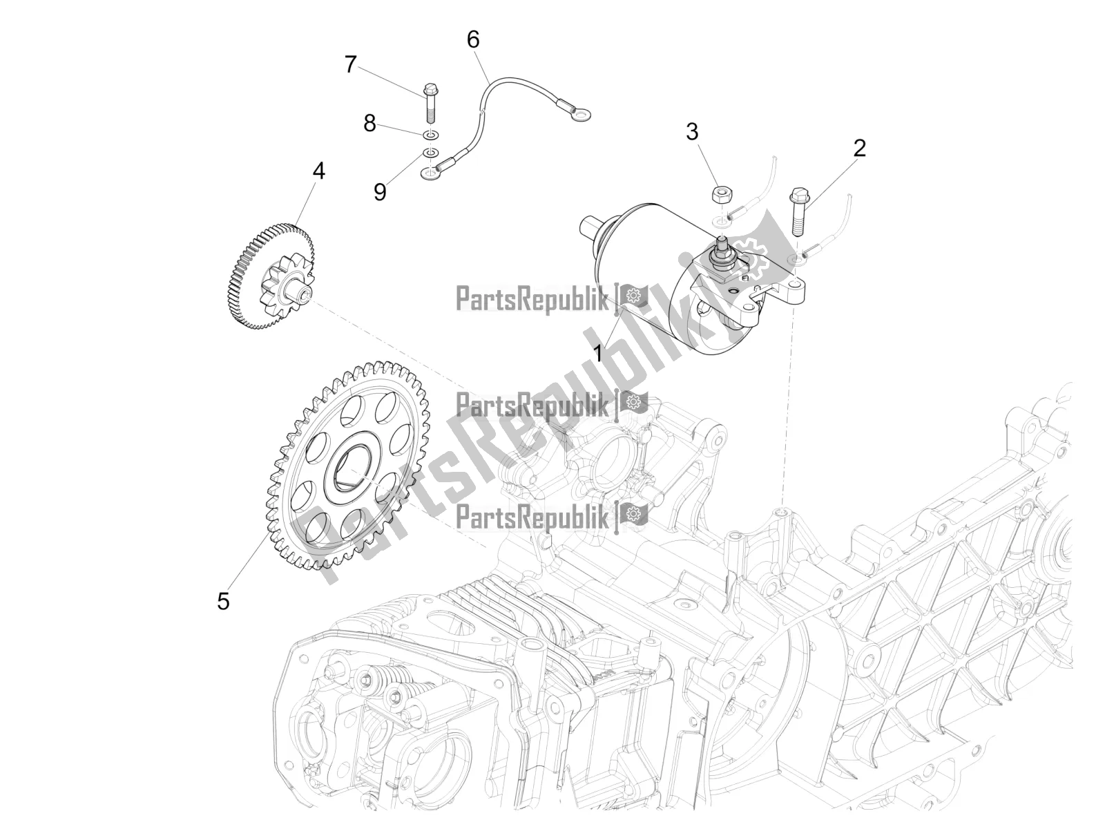 All parts for the Stater - Electric Starter of the Vespa LX 125 Iget 2018