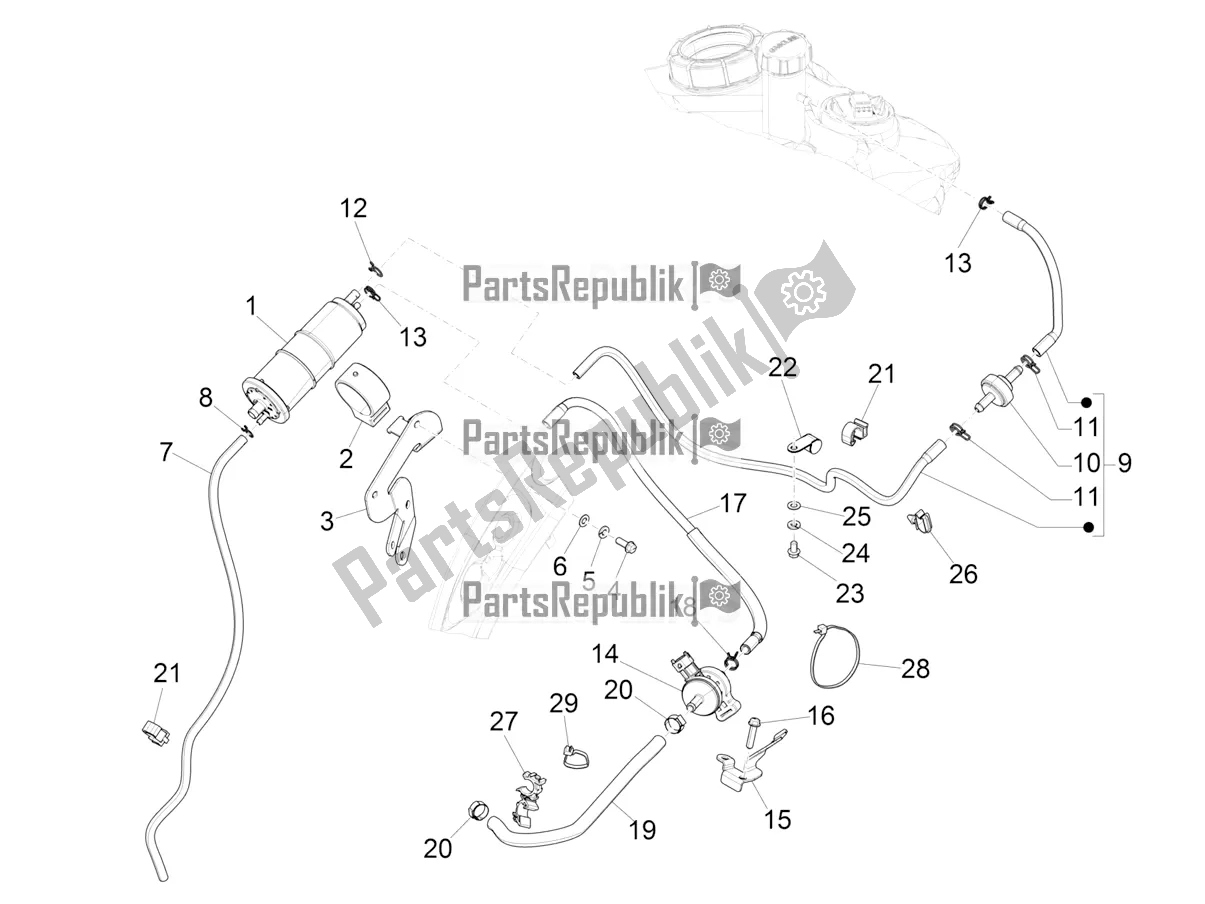 Todas as partes de Sistema Anti-percolação do Vespa LX 125 Iget 2019