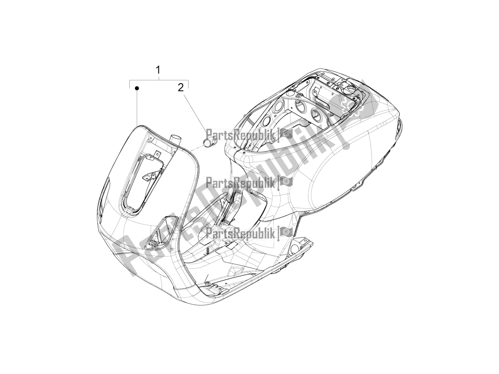 All parts for the Frame/bodywork of the Vespa LX 125 Iget 2019