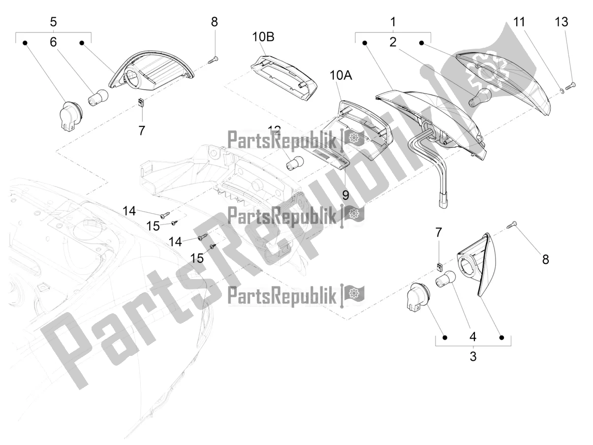 Toutes les pièces pour le Phares Arrière - Clignotants du Vespa LX 125 Iget 2019