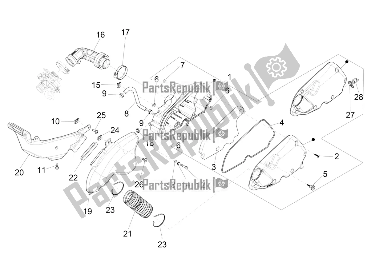 Toutes les pièces pour le Filtre à Air du Vespa LX 125 Iget 2020