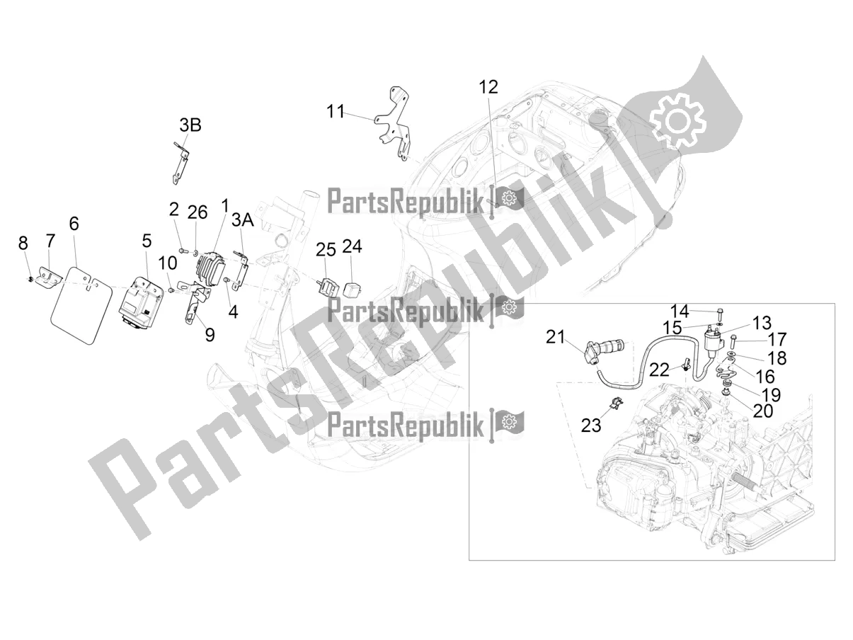 All parts for the Voltage Regulators - Electronic Control Units (ecu) - H. T. Coil of the Vespa LX 125 Iget 2020