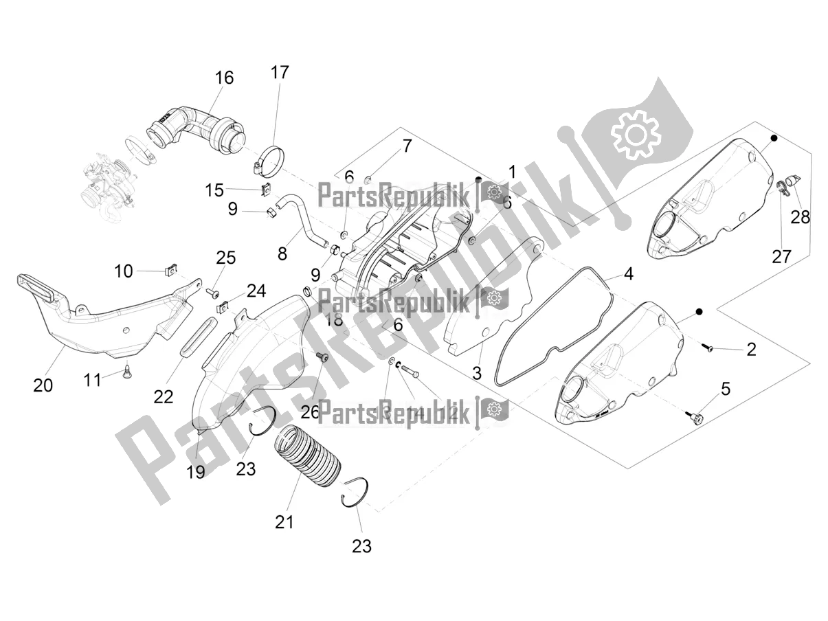 Toutes les pièces pour le Filtre à Air du Vespa LX 125 Iget 2021