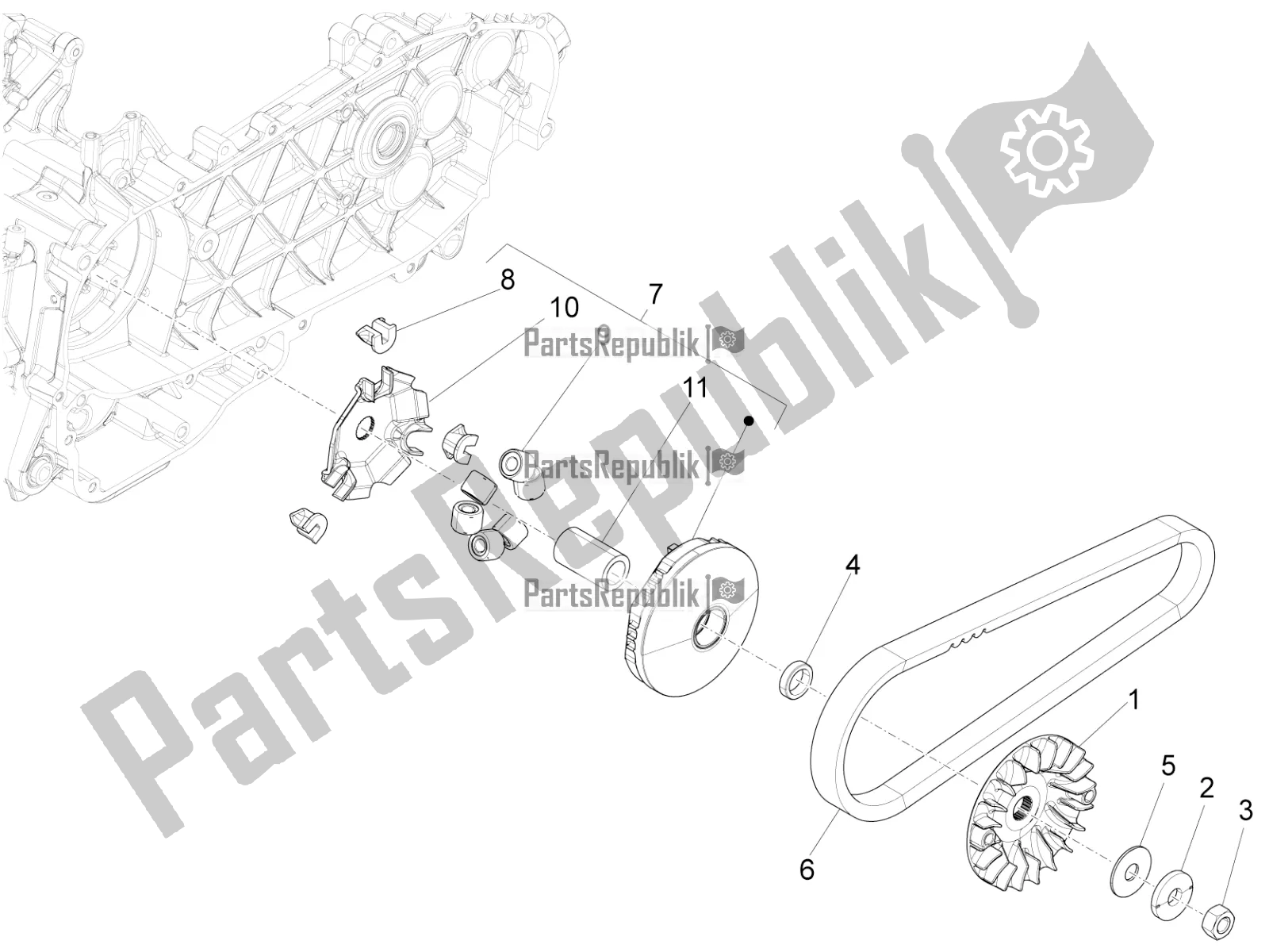 Toutes les pièces pour le Poulie Motrice du Vespa LX 125 Iget 2021