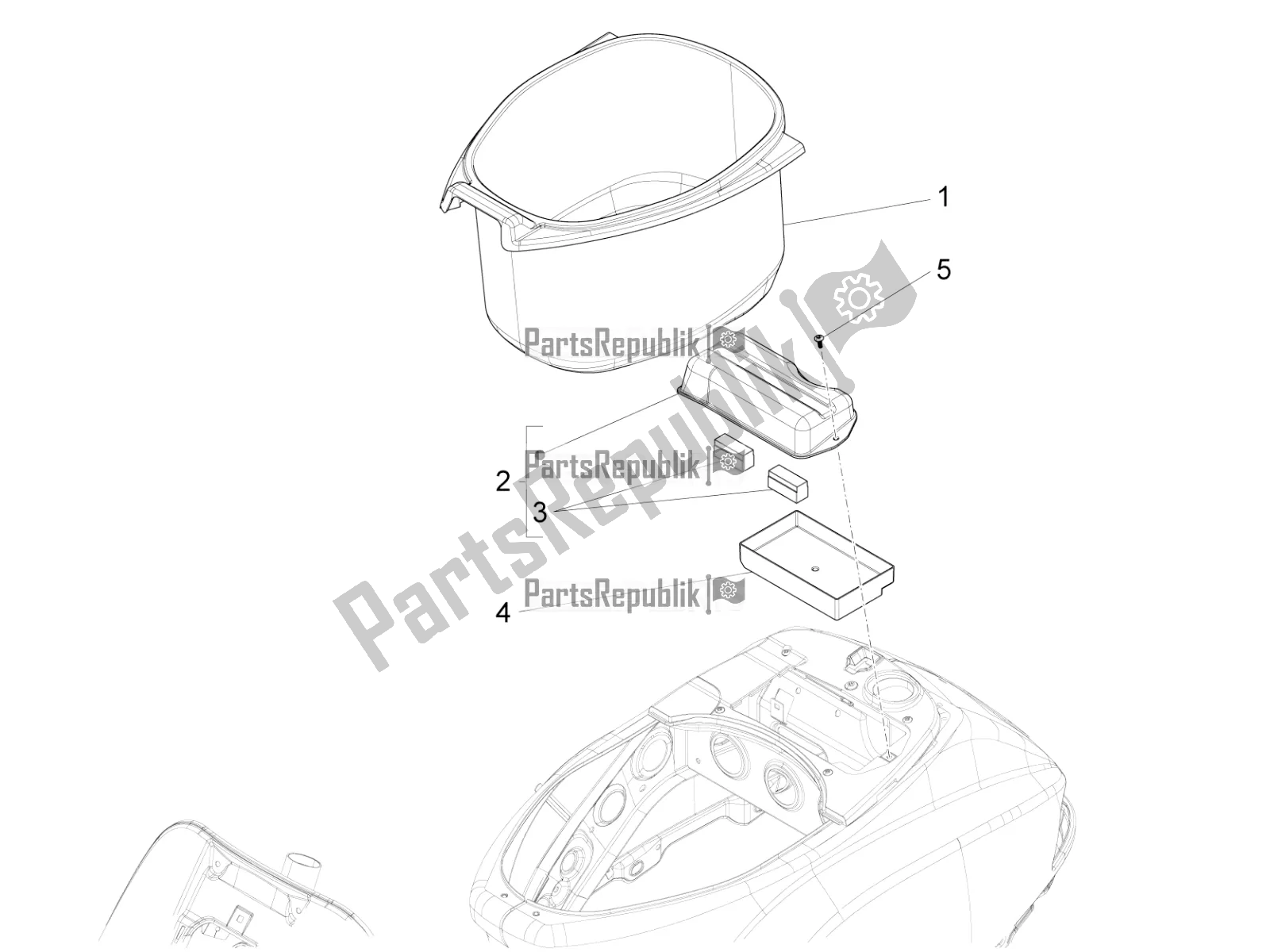 Toutes les pièces pour le Logement De Casque - Sous La Selle du Vespa LX 125 Iget 2021