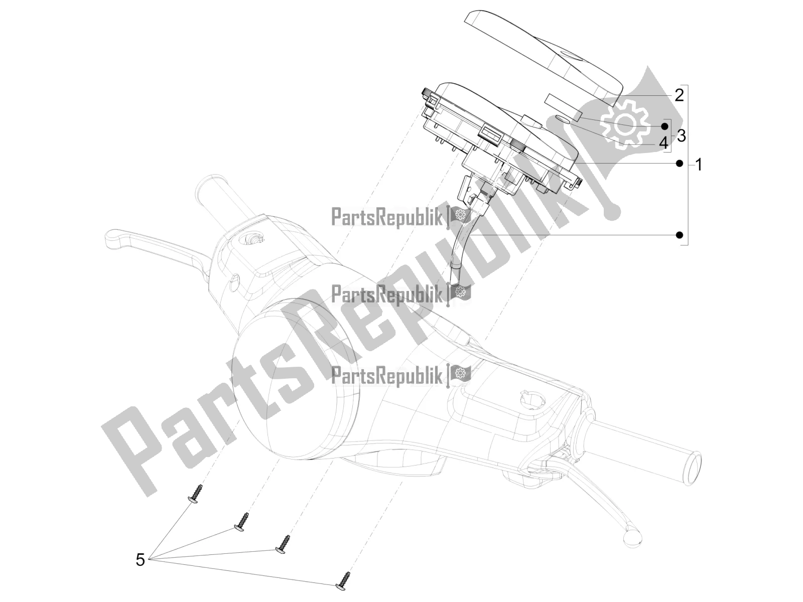 Todas las partes para Combinación De Medidor - Cruscotto de Vespa LX 125 Iget 2021