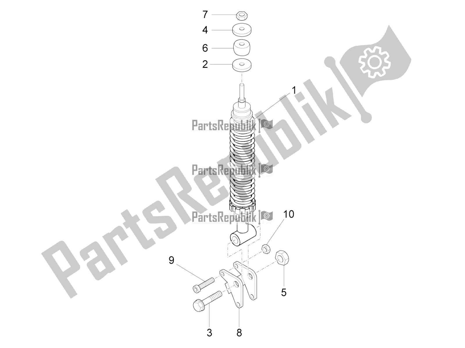 Toutes les pièces pour le Suspension Arrière - Amortisseur / S du Vespa LX 125 Iget 2021