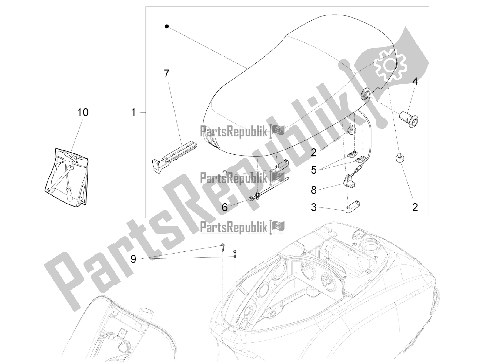 Toutes les pièces pour le Selle / Sièges du Vespa LX 125 Iget 2021