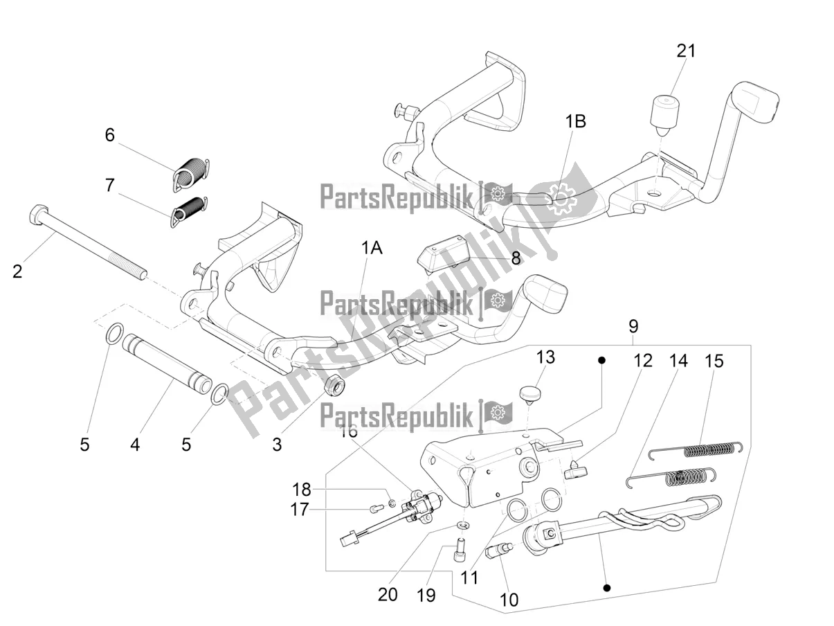 All parts for the Stand/s of the Vespa LX 125 Iget 2021