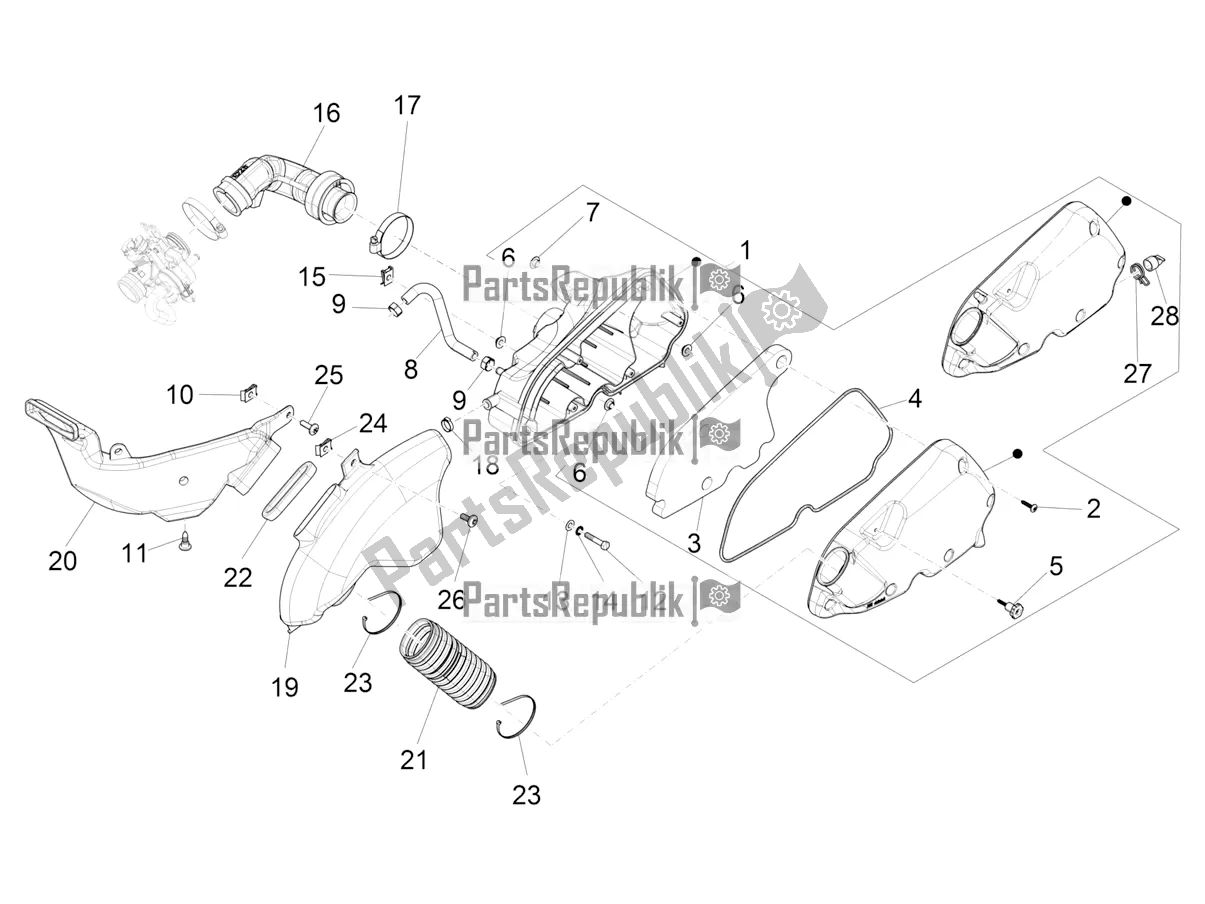 Toutes les pièces pour le Filtre à Air du Vespa LX 125 Iget 2022