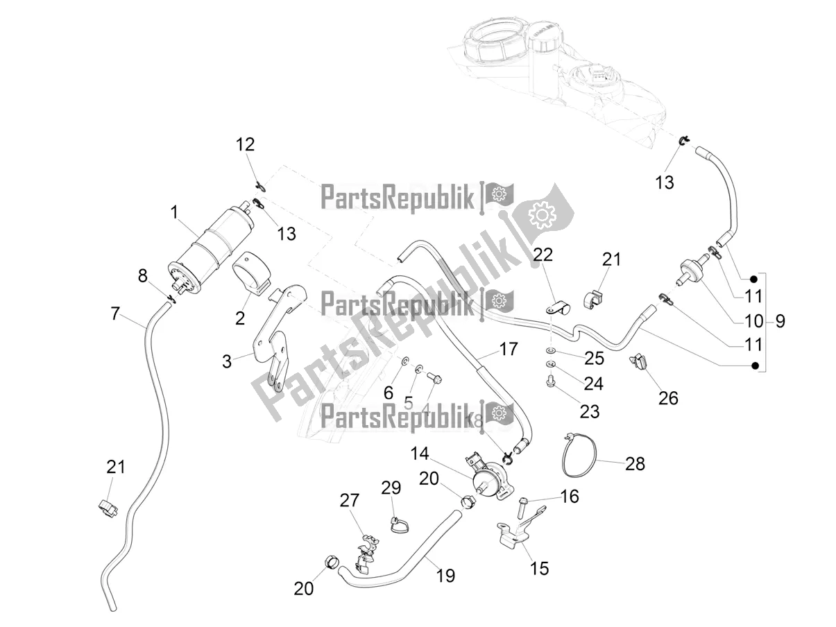 Toutes les pièces pour le Système Anti-percolation du Vespa LX 125 Iget 2022