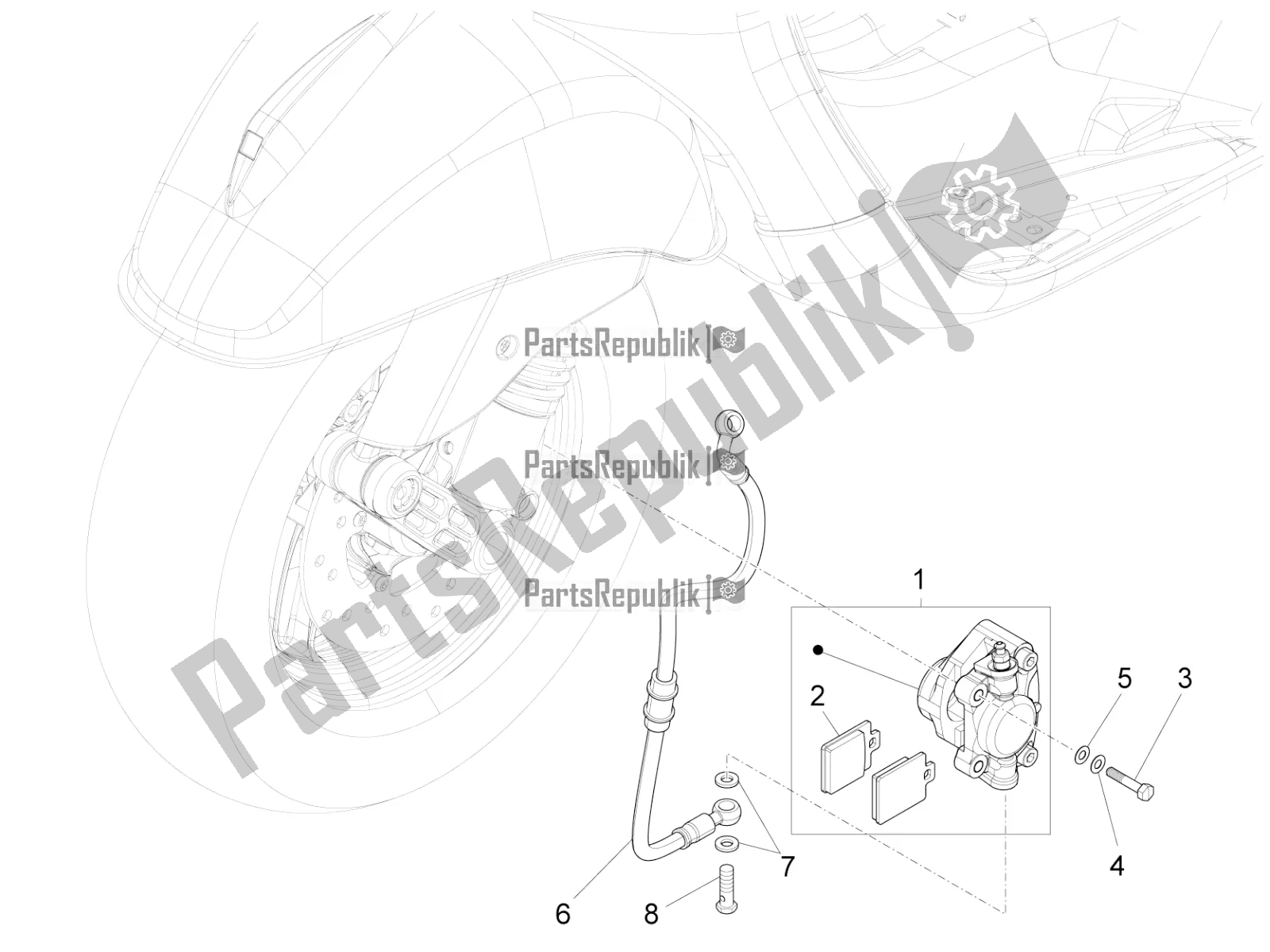 Toutes les pièces pour le Tuyaux De Freins - étriers du Vespa LX 125 Iget 2022