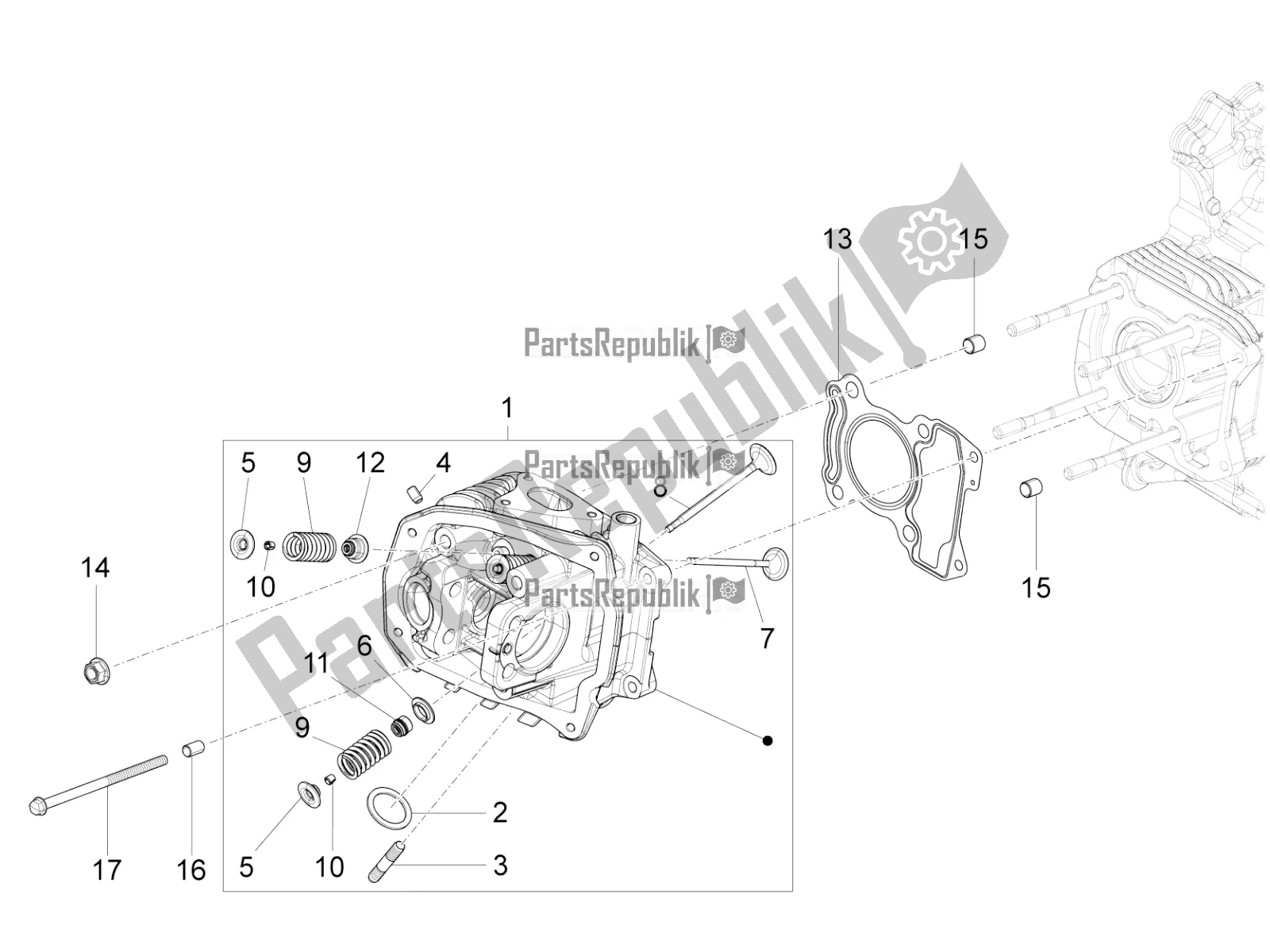 Toutes les pièces pour le Cylinder Head Unit - Valve du Vespa LX 125 Iget 2022