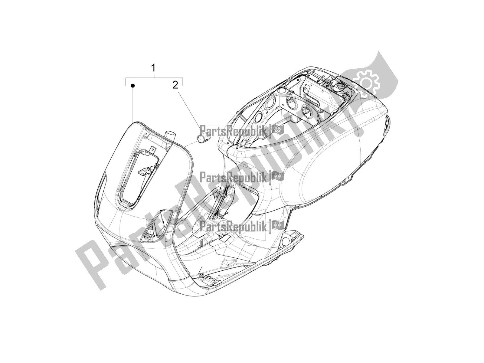 All parts for the Frame/bodywork of the Vespa LX 125 Iget 2022